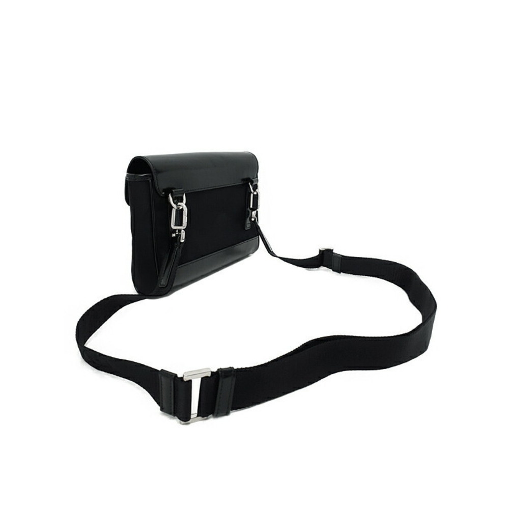 Prada ReNylon Leather Messenger Crossbody Bag Black - Picture 2 of 9